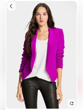 Truth and Pride Silk Hot Pink Open-Front Blazer Jacket Sz S B132